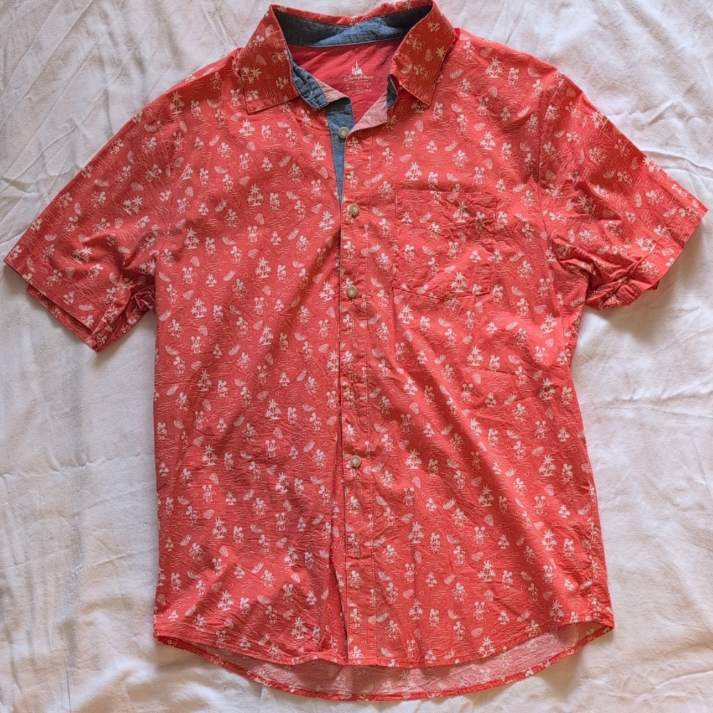 Disney Parks Men's Short Sleeve Button Up, Size M